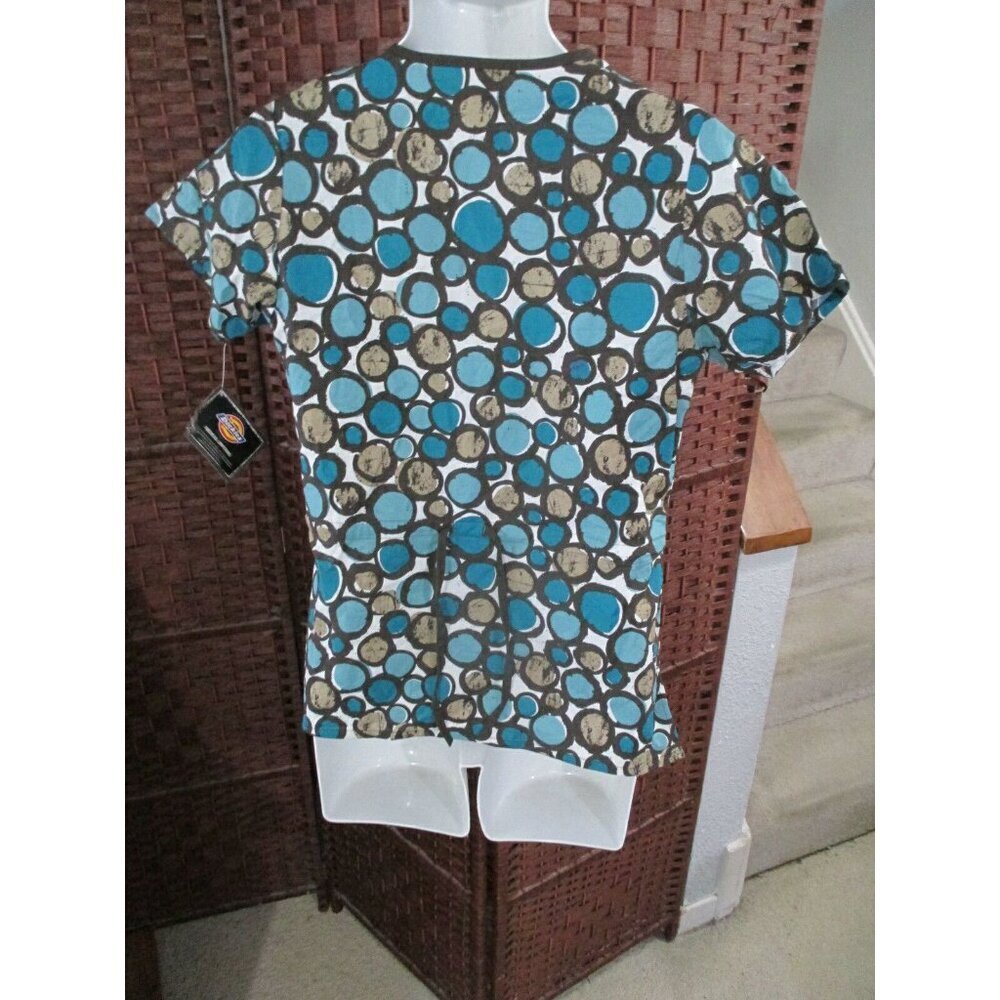 NWT Dickies Uniform Smock Women's Scrub Size XS Shapes Multi Color - Picture 2 of 4